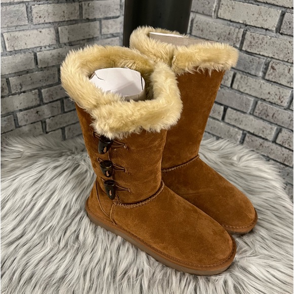 Style & Co Suede Boots With Faux-Fur Cuffs NEW - Picture 4 of 15
